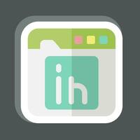 Sticker Linkedin. related to Communication symbol. simple design editable. simple illustration vector