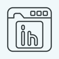 Icon Linkedin. related to Communication symbol. line style. simple design editable. simple illustration vector