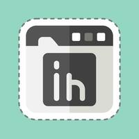 Sticker line cut Linkedin. related to Communication symbol. Communication. simple design editable. simple illustration vector