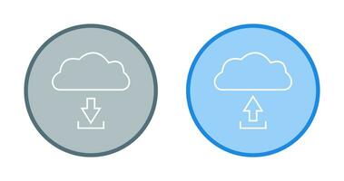 download from cloud upload to cloud  Icon vector