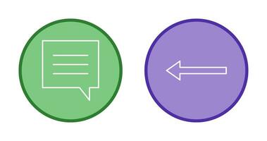 single chat bubble and left arrow Icon vector