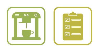 coffee machine and order list Icon vector