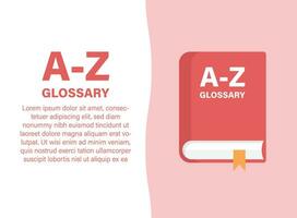 Glossary book icon in flat style. Guidebook encyclopedia vector illustration on isolated background. A-Z notebook sign business concept.