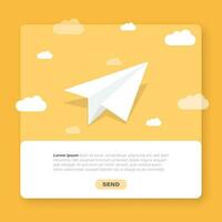 Banner of email marketing icon in flat style. Subscription to newsletter vector illustration on isolated background. Subscribe, submit sign business concept.