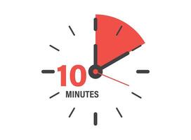 10 minutes on stopwatch icon in flat style. Clock face timer vector illustration on isolated background. Countdown sign business concept.