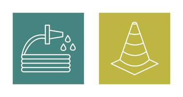 water hose and cone Icon vector