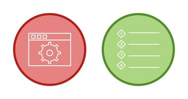 settings and numbered lists Icon vector