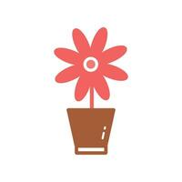 Flower pot Icon. Flower pot Flat Icon Symbol Vector Illustration