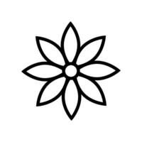 Flower Icon. Lineal Style Flower Outline Icon Vector Illustration