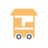 Food Cart Icon. Food Cart Flat Icon Symbol Vector Illustration