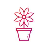 Flower pot Icon. Flower pot Gradient Icon Symbol Vector Illustration