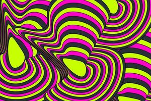 Wavy abstract groovy background. Hippie 70s retro rainbow color. Vector illustration