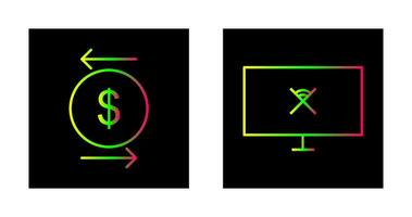 transaction and disconnected network  Icon vector