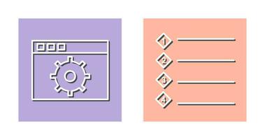 settings and numbered lists Icon vector