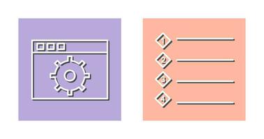 settings and numbered lists Icon vector