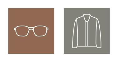 lentes y chaqueta icono vector