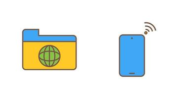 network folder and connected device Icon vector