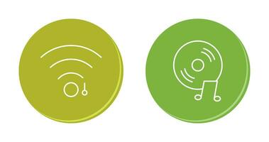 wifi sign and music cd  Icon vector