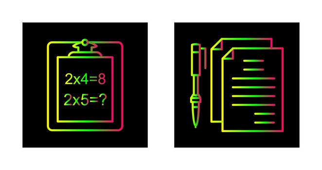 Solving Question and Document and Pen Icon vector