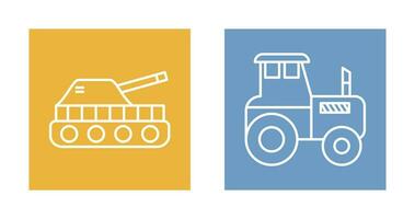 Tank and Tractor Icon vector