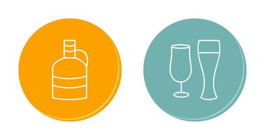 moon shine and beer glasses Icon vector