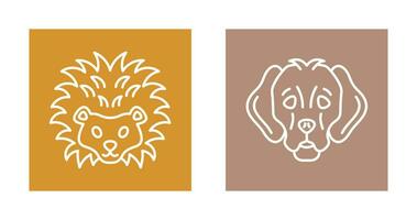 Hedgehog and Dog Icon vector