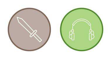 Headphones and Sword Icon vector