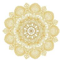 mandala dorado decorativo sobre fondo blanco vector