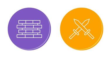 Bricks and Sword Icon vector