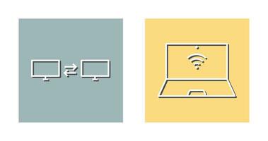 sharing system and connected laptop Icon vector