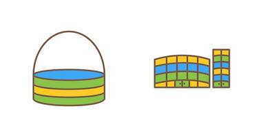 basket and shopping mall Icon vector