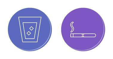 lit cigar and white russian drink  Icon vector