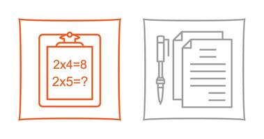Solving Question and Document and Pen Icon vector