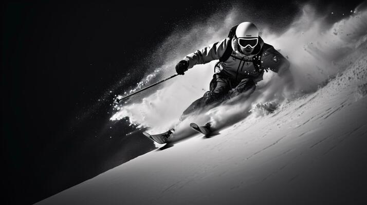 ai generative Winter extreme sports cool shot of ski in motion 33142320  Stock Photo at Vecteezy