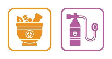 Herb and Oxygen Tank Icon vector