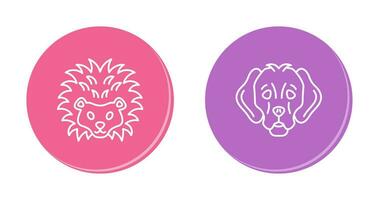 Hedgehog and Dog Icon vector