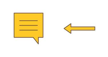 single chat bubble and left arrow Icon vector