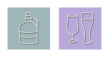 moon shine and beer glasses Icon vector