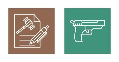 File and Gun Icon vector