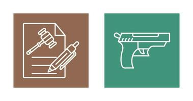 archivo y pistola icono vector