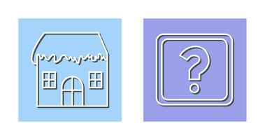 House with Snow and Question Mark Icon vector