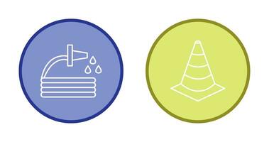 water hose and cone Icon vector