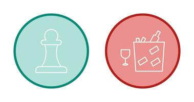 pawn and wine bottle in ice  Icon vector