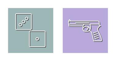 dado y pistola icono vector