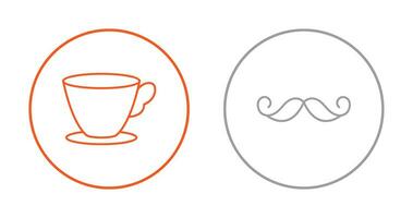 Tea Cup and Moustache Icon vector
