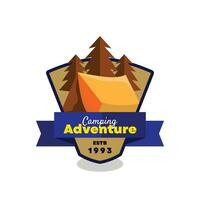 logo para verano acampar aventuras vector