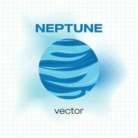 Planet Neptune vector illustration with mesh