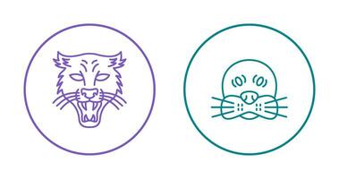 Puma and seal Icon vector