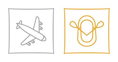 Landing Airplane and Dinghy Icon vector