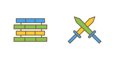 Bricks and Sword Icon vector